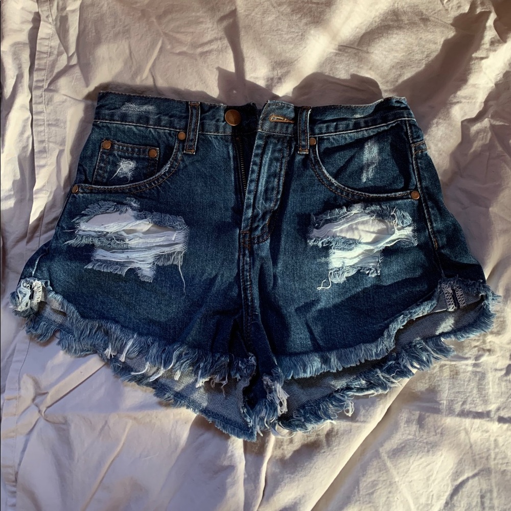Tobi denim shorts never worn. Size 24.